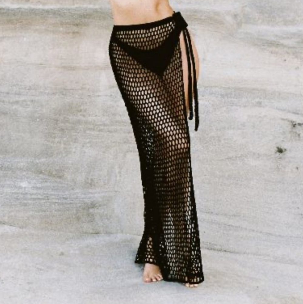 New MESHKI CROCHET Maxi Skirt Sz XL